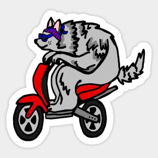 Cool Scooter wolf Sticker